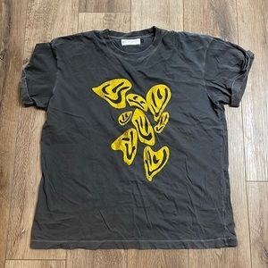 Black revolve t shirt with yellow smiley faces